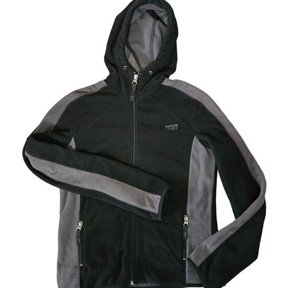 American Eagle Fleece Hoodie Womens Size Small Full Zip Sweatshirt Jacket Black - Picture 9 of 9